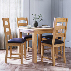 Rustic Oak : Bàn Ăn 90cm + 4 Ghế Mặt Nệm ( KD 1191 )